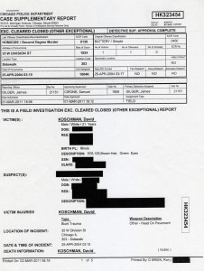 The police report on the Koschman investigation.