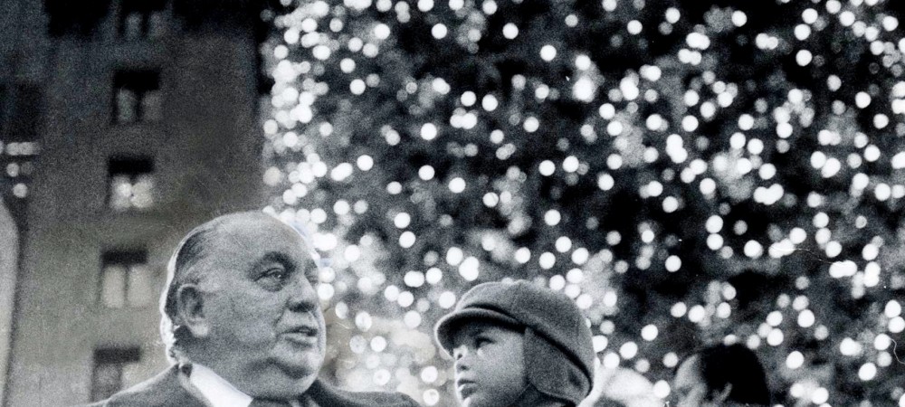 Two-year-old Richard J. "R.J." Vanecko sitting on the lap of his grandfather, Mayor Richard J. Daley, 11 days before the mayor died.