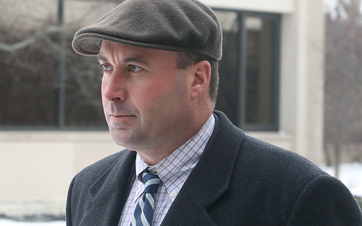 Richard “R.J.” Vanecko arrives at the Cook County courthouse in Rolling Meadows on Friday. | Tim Boyle/For Sun-Times Media