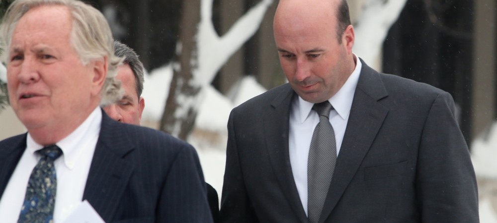 Richard J. "R.J." Vanecko (right) leaves the Cook County courthouse in Rolling Meadows on Thursday. | Tim Boyle/For Sun-Times Media