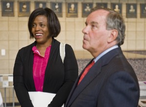 Then-Mayor Richard M. Daley with aide Jacquelyn Heard in 2010. Rich Hein Sun-Times file photo