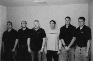 Richard J. "R.J." Vanecko (second from left) with Chicago Police officers in a May 20, 2004, lineup in the David Koschman case.  | Chicago Police photo