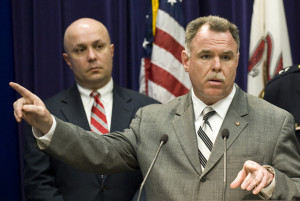 Constantine “Dean” Andrews (left) with police Supt. Garry McCarthy in 2012. | Rich Hein   / Sun-Times file photo